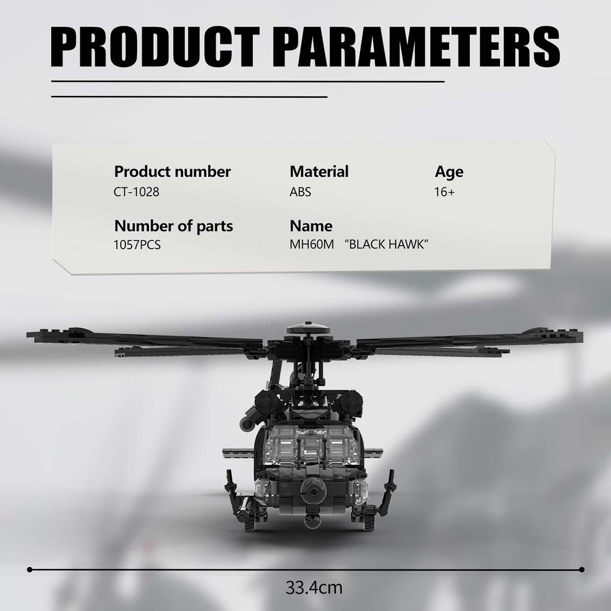 MOC MH60M BlackHawk Military Copter Model Building Blocks Set (1057PCS) - cubertime