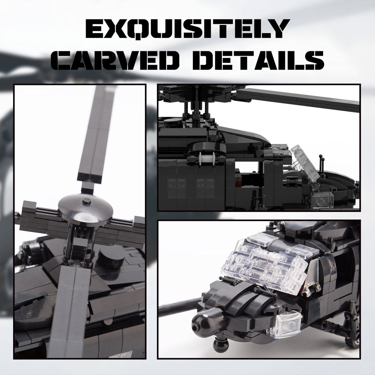 MOC MH60M BlackHawk Military Copter Model Building Blocks Set (1057PCS) - cubertime