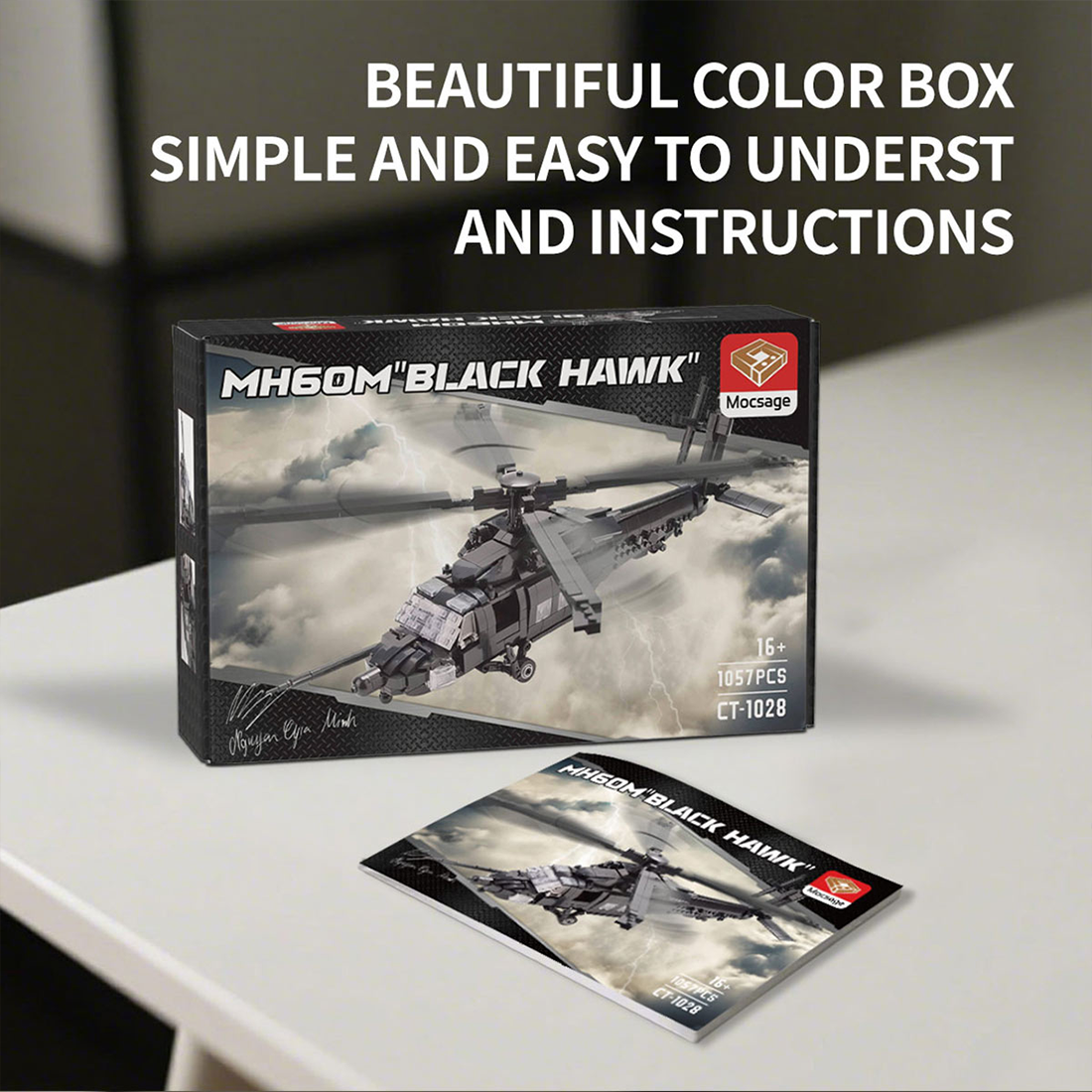 MOC MH60M BlackHawk Military Copter Model Building Blocks Set (1057PCS) - cubertime