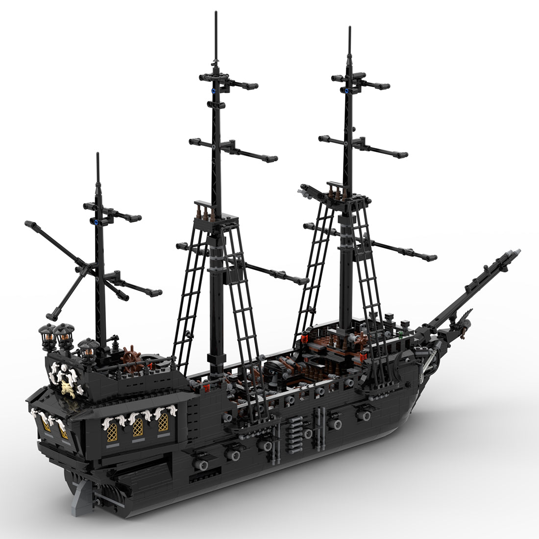 MOC The Black Pearl Medieval Pirate Ghost Ship Building Blocks Set (2808PCS) - cubertime