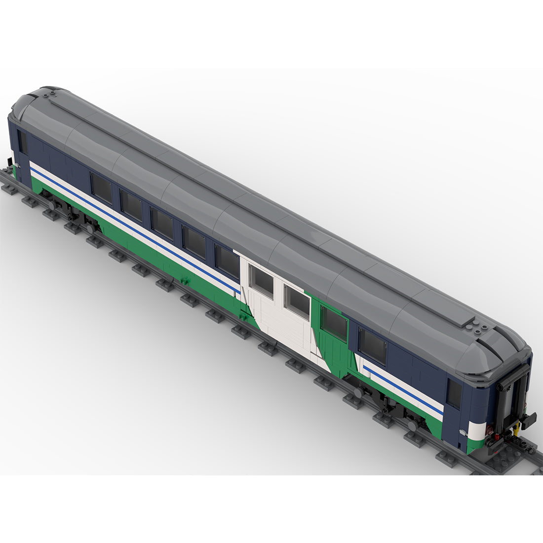 MOC UIC-X Sleeper Train Car Building Blocks Set, XMPR Night Livery Railway Model (1157PCS/UIC-X) - cubertime