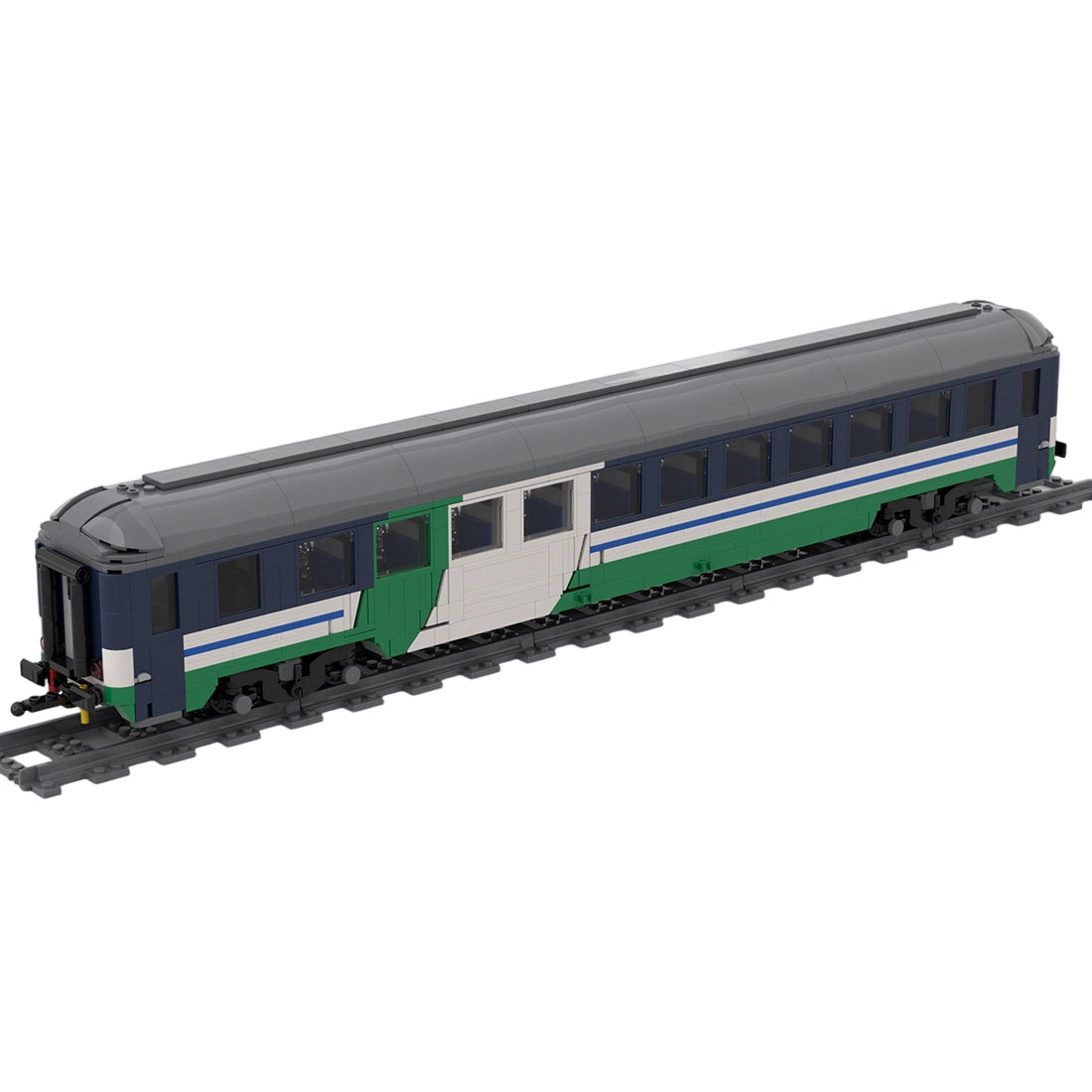 MOC UIC-X Sleeper Train Car Building Blocks Set, XMPR Night Livery Railway Model (1157PCS/UIC-X) - cubertime