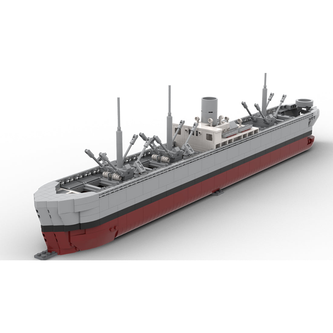 MOC WWII Liberty Cargo Ship Building Blocks Model, Historical Transport Vessel Micro Brick Naval Display Set for Adults Collectors(3172PCS) - cubertime