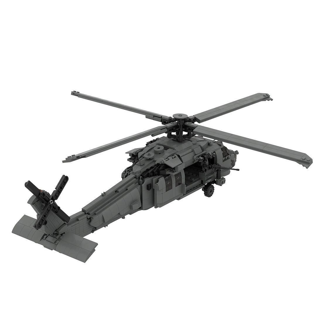 Military Helicopter Building Blocks Model Kit, Rotating Main Rotor & Tail Rotor, Opening Side Door, Built-In Turret, Transparent Canopy, Realistic Landing Gear, Collectible Display Set (1442PCS) - cubertime