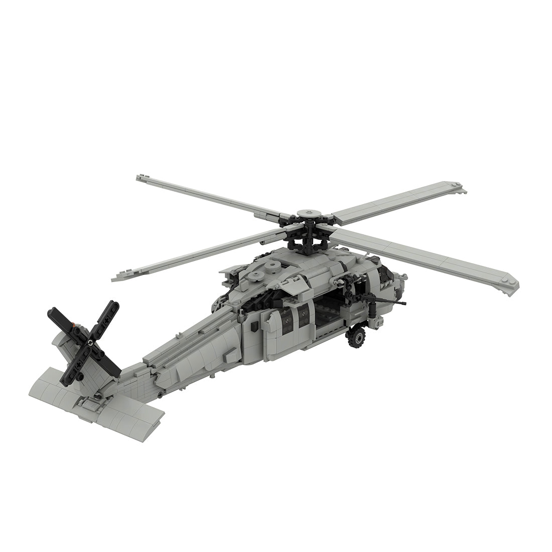 Military Helicopter Building Blocks Model Kit, Rotating Main Rotor & Tail Rotor, Opening Side Door, Built-In Turret, Transparent Canopy, Realistic Landing Gear, Collectible Display Set (1442PCS) - cubertime