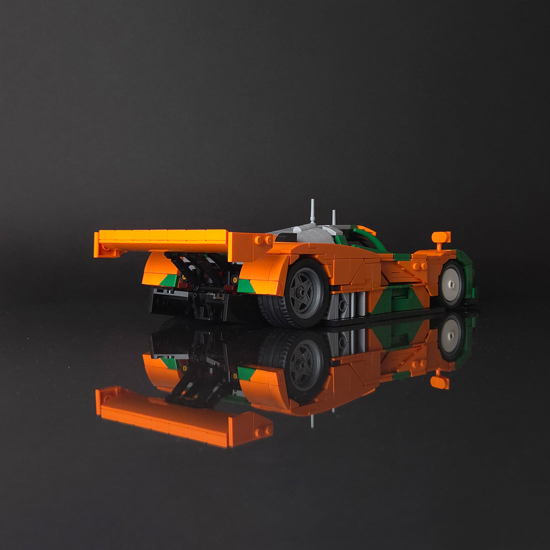 MOC Japanese Winning Racecar Building Blocks Set - Modular Sports Car Model with Removable Engine, Opening Doors, Display & Build Experience - cubertime
