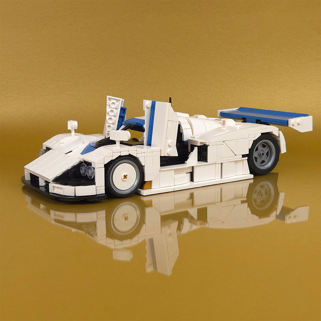 MOC Japanese Winning Racecar Building Blocks Set - Modular Sports Car Model with Removable Engine, Opening Doors, Display & Build Experience - cubertime