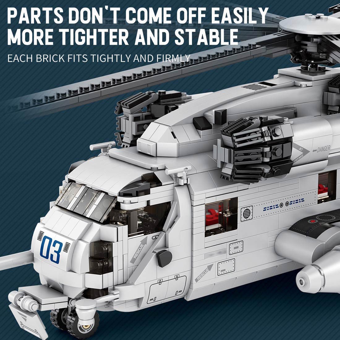 MOC-127265 1/35 Scale CH-53E Super Stallion Modern Military-themed Small Particles Building Blocks Set (2193PCS) - cubertime
