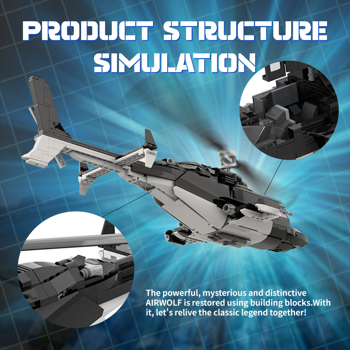 Mocsage MOC-149250 Helicopter Model Assembly Toy Building Blocks Set Creative Ornament - cubertime