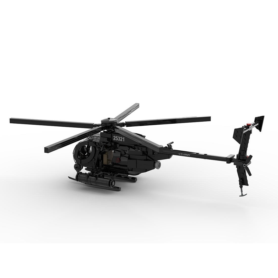 Mocsage MOC-88275 MH-6 Little Bird Helicopter Model Building Blocks Set - cubertime