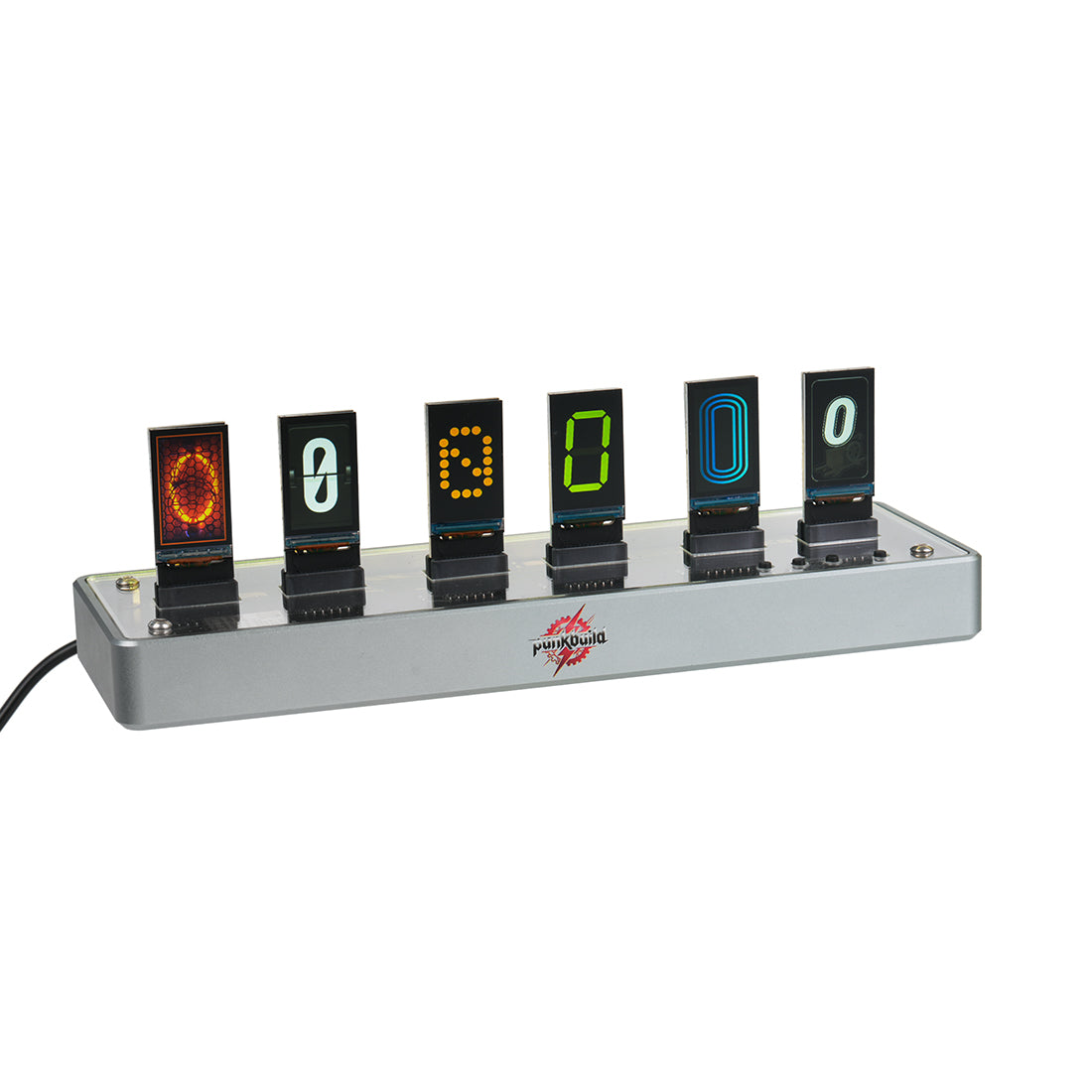 Nixie-Tube Style IPS Color Display Digital Clock, Desktop Ambient Light - cubertime