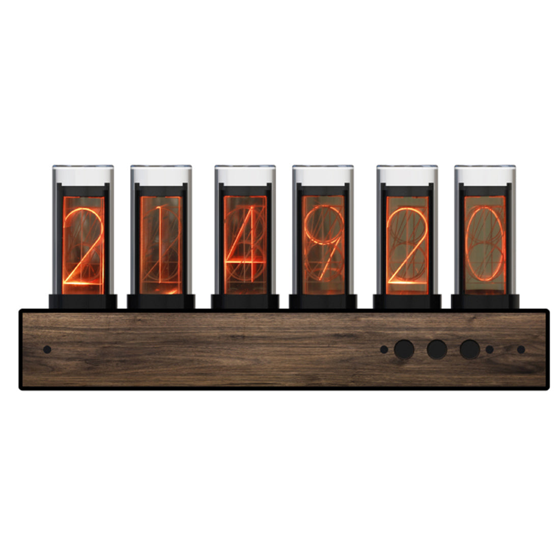 RGB Nixie Tube Clock, Solid-Wood Minimalist Modern Clock, Creative Desk Clock - cubertime