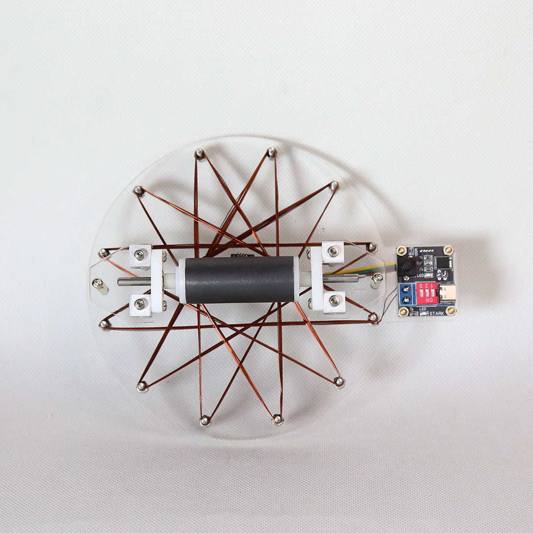Star Coil Brushless Motor Model, Hall Sensor Motor STEM Demonstration Kit, Powered Desktop Display, Transparent Acrylic Engineering Model, Science Education & Tech Desk Decor - cubertime