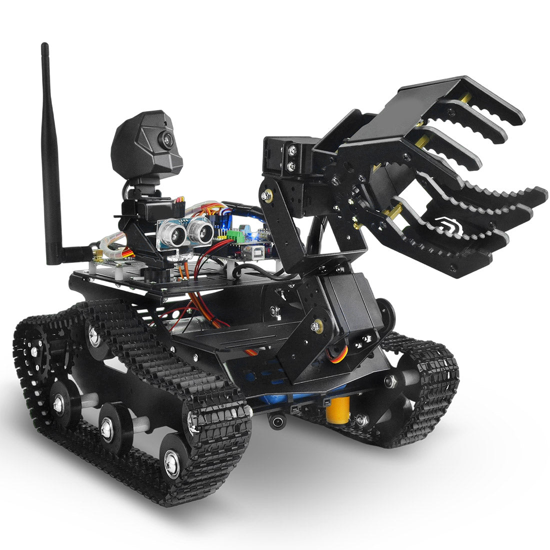 WiFi Video Tracked Robotic Car with Arduino-MEGA2560-Compatible Control Board (A2 Claw Configuration) - cubertime