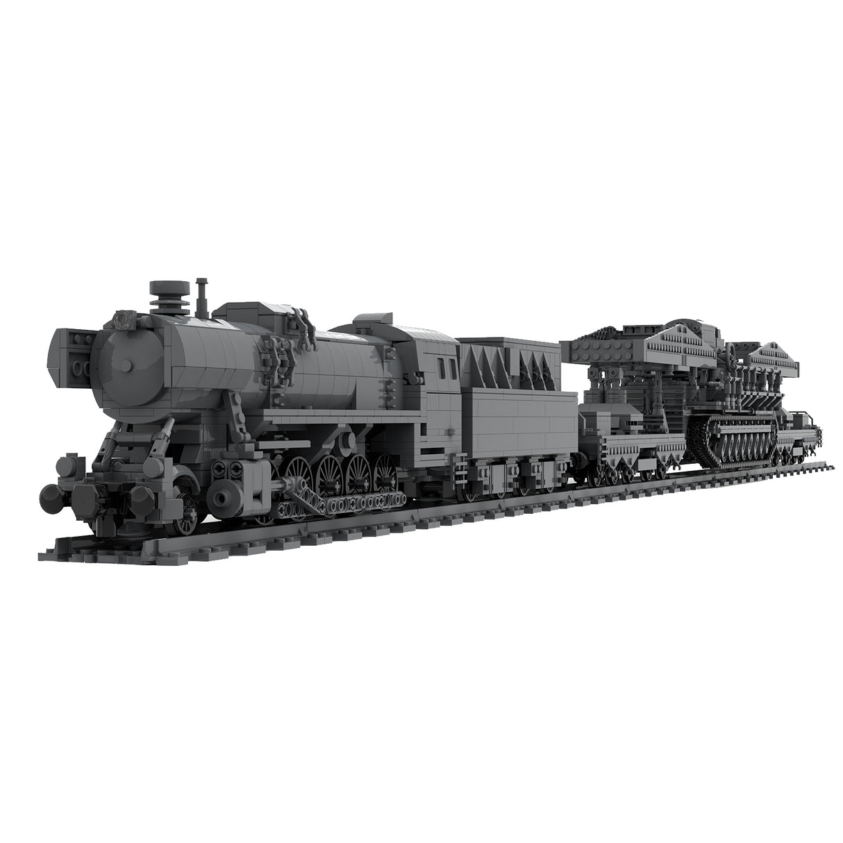 World War II Series German Carl Self-propelled Mortar Railroad-carrying Small Particle Building Blocks Model(2974pcs/Genuine Authorized Static Version) - cubertime