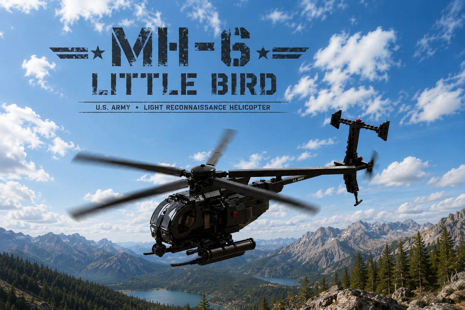 The Killer Egg: MH-6 Little Bird Comes to Life in Building Blocks