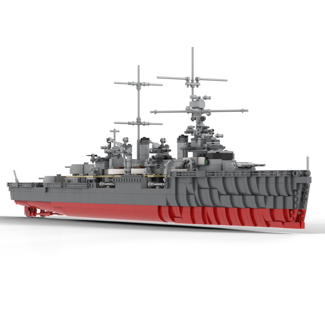 MOC 1/200 Scale WWII German Light Cruiser Building Block Model with Display Stand(2498PCS) - cubertime