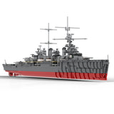 MOC 1/200 Scale WWII German Light Cruiser Building Block Model with Display Stand(2498PCS) - cubertime