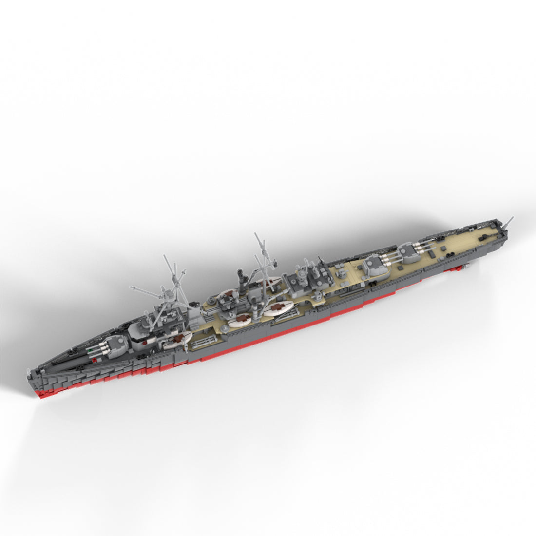 MOC 1/200 Scale WWII German Light Cruiser Building Block Model with Display Stand(2498PCS) - cubertime