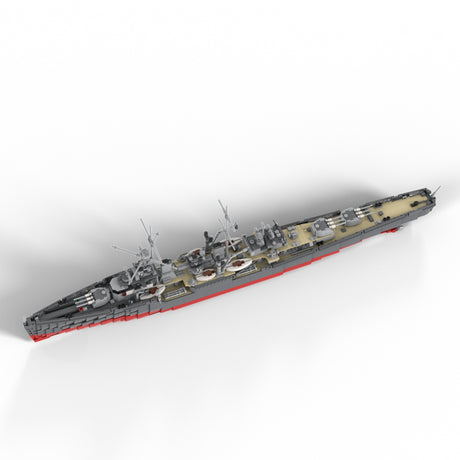 MOC 1/200 Scale WWII German Light Cruiser Building Block Model with Display Stand(2498PCS) - cubertime