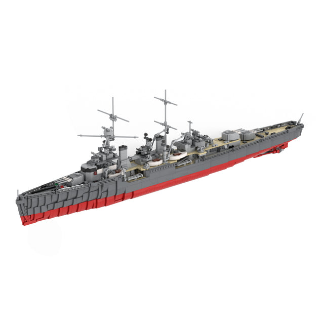 MOC 1/200 Scale WWII German Light Cruiser Building Block Model with Display Stand(2498PCS) - cubertime