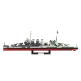 MOC 1/300 Scale HMS Suffolk Heavy Cruiser Building Blocks, Military Warship Model Naval Display Construction Set with Display Stand for Adult Collectors (1656PCS/Camouflage Version) - cubertime