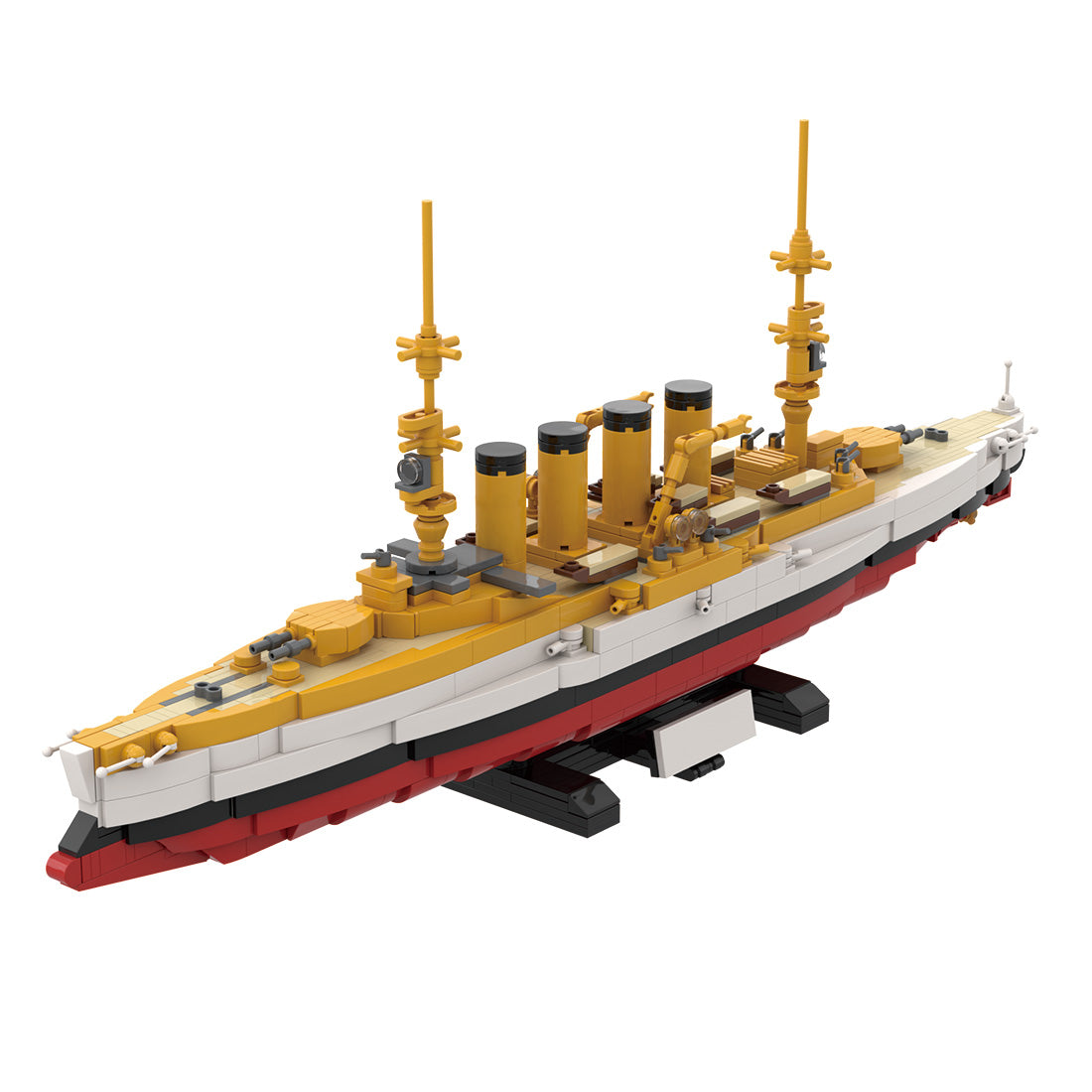 MOC 1/300 Scale SMS Scharnhorst Armored Cruiser Building Blocks, Military Series Historic Naval Brick Warship Display Set (1187PCS) - cubertime