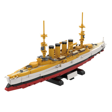 MOC 1/300 Scale SMS Scharnhorst Armored Cruiser Building Blocks, Military Series Historic Naval Brick Warship Display Set (1187PCS) - cubertime