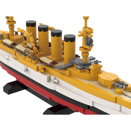 MOC 1/300 Scale SMS Scharnhorst Armored Cruiser Building Blocks, Military Series Historic Naval Brick Warship Display Set (1187PCS) - cubertime