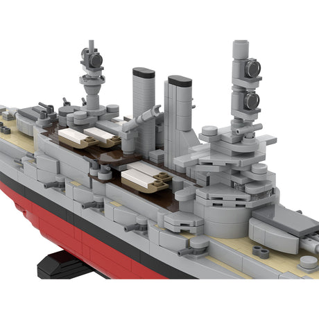 MOC 1/300 Scale SMS Schleswig-Holstein Battleship Building Blocks, Military Series Historic Deutschland-Class Brick Warship Display Set (1439PCS) - cubertime