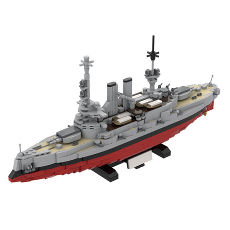 MOC 1/300 Scale SMS Schleswig-Holstein Battleship Building Blocks, Military Series Historic Deutschland-Class Brick Warship Display Set (1439PCS) - cubertime