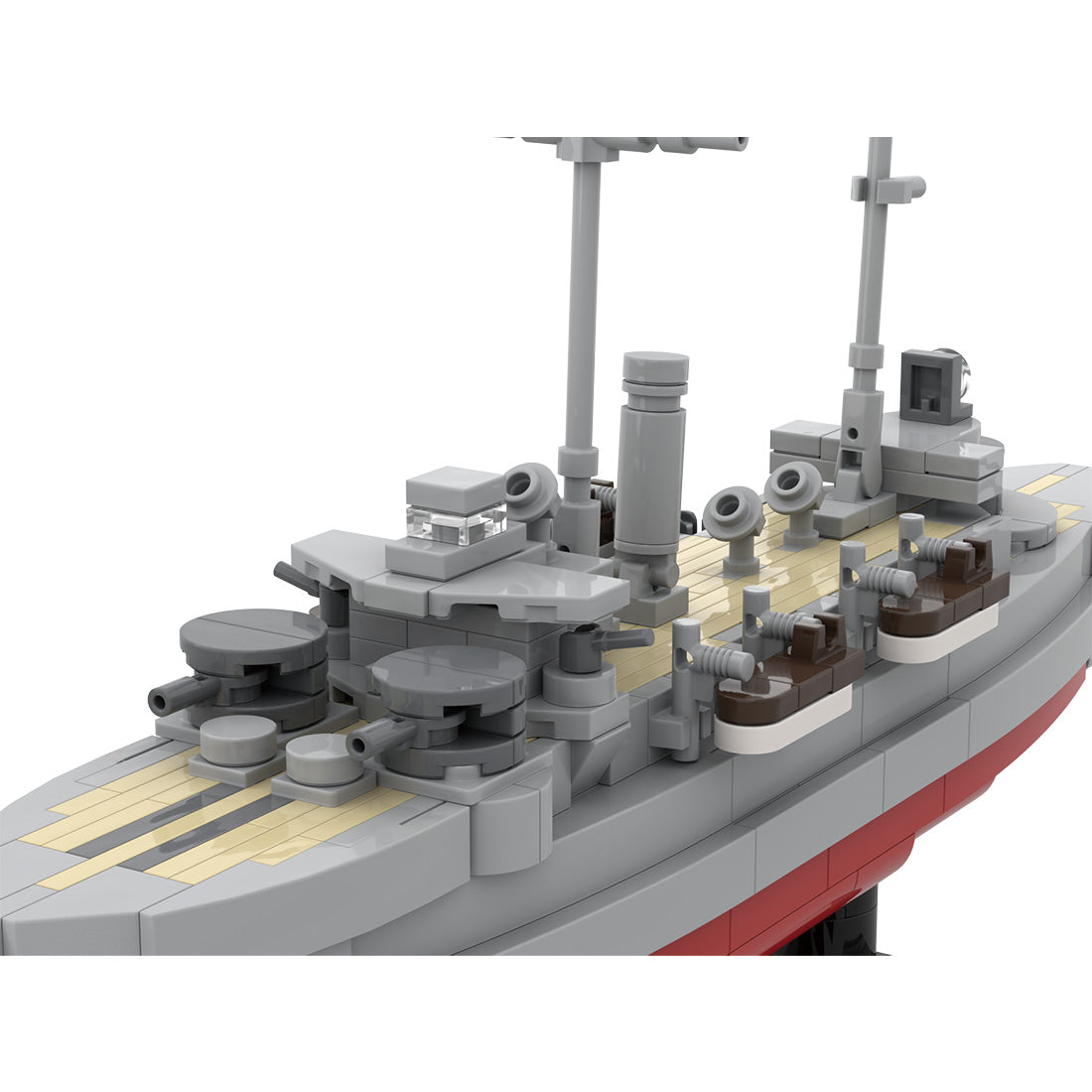 MOC 1/300 Scale SMS Siegfried Coastal Defense Battleship Building Blocks, Military Series Historic Naval Brick Warship Display Set (609PCS) - CUBERTIME
