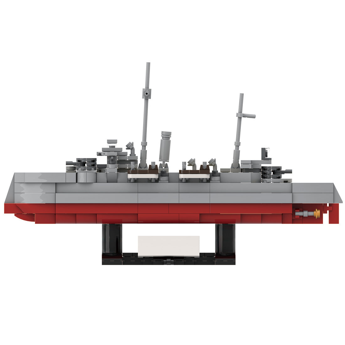MOC 1/300 Scale SMS Siegfried Coastal Defense Battleship Building Blocks, Military Series Historic Naval Brick Warship Display Set (609PCS) - CUBERTIME