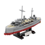 MOC 1/300 Scale SMS Siegfried Coastal Defense Battleship Building Blocks, Military Series Historic Naval Brick Warship Display Set (609PCS) - CUBERTIME