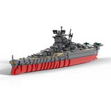 1/450 Scale WWII Battleship Building Blocks MOC Model with Display Stand(1898PCS) - cubertime
