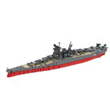 1/450 Scale WWII Battleship Building Blocks MOC Model with Display Stand(1898PCS) - cubertime