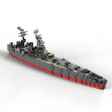 1/450 Scale WWII British Rodney Battleship Building Block MOC Model with Display Stand(1314PCS) - cubertime