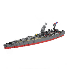 1/450 Scale WWII British Rodney Battleship Building Block MOC Model with Display Stand(1314PCS) - cubertime