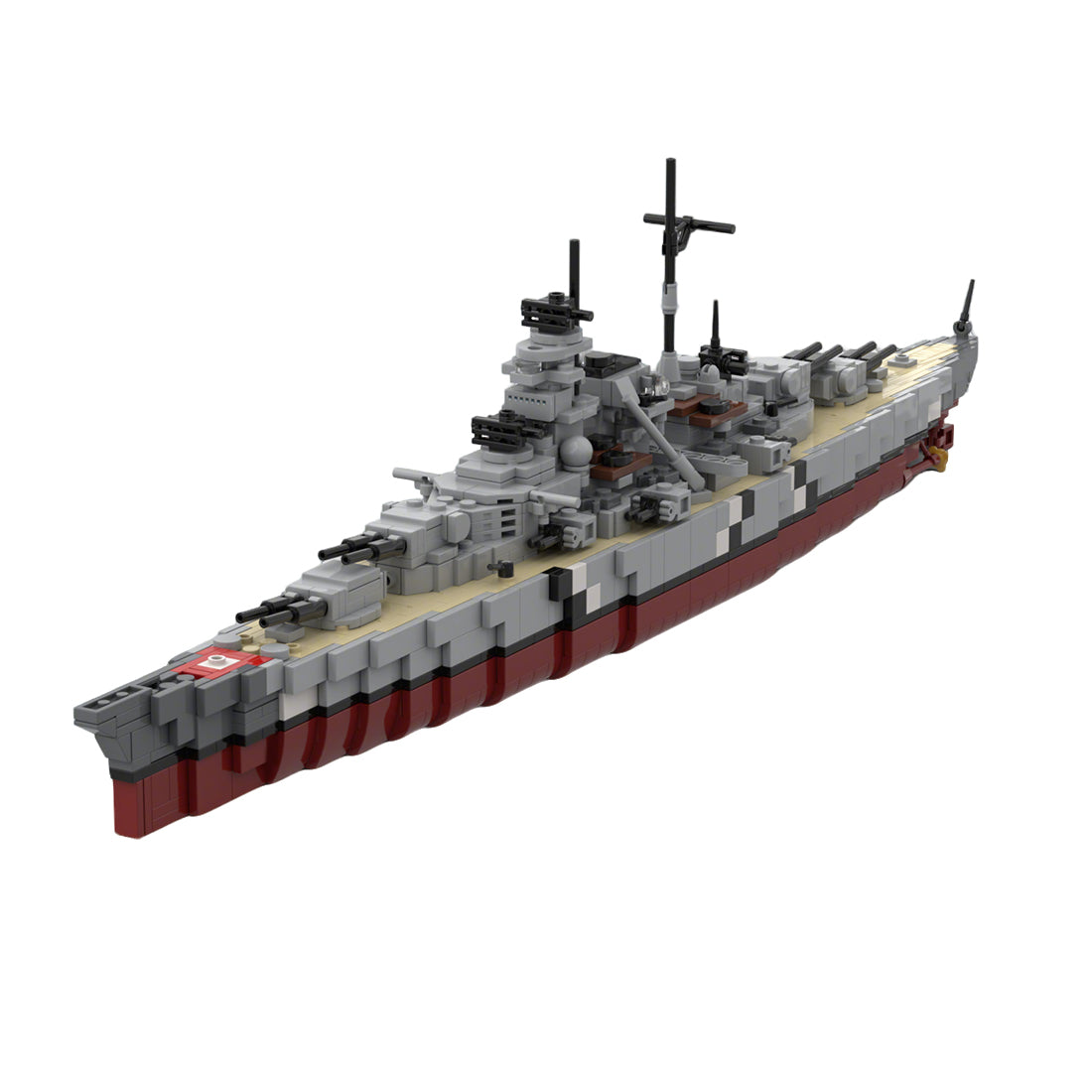 1/485 Scale WWII German Bismarck Military Building Blocks Set(1537PCS) - cubertime