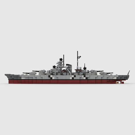 1/485 Scale WWII German Bismarck Military Building Blocks Set(1537PCS) - cubertime