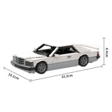 MOC 1980 German Luxury Coupe Building Blocks Set, Classic Sports Car Model Construction Set, High-Brick Display Kit for Adults(1473PCS) - cubertime