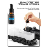 300ml Vintage Steam Train Aromatherapy Essential Oil Diffuser and Humidifier with Dual-Color LED Light, Remote Controller(Bronze/Black) - cubertime