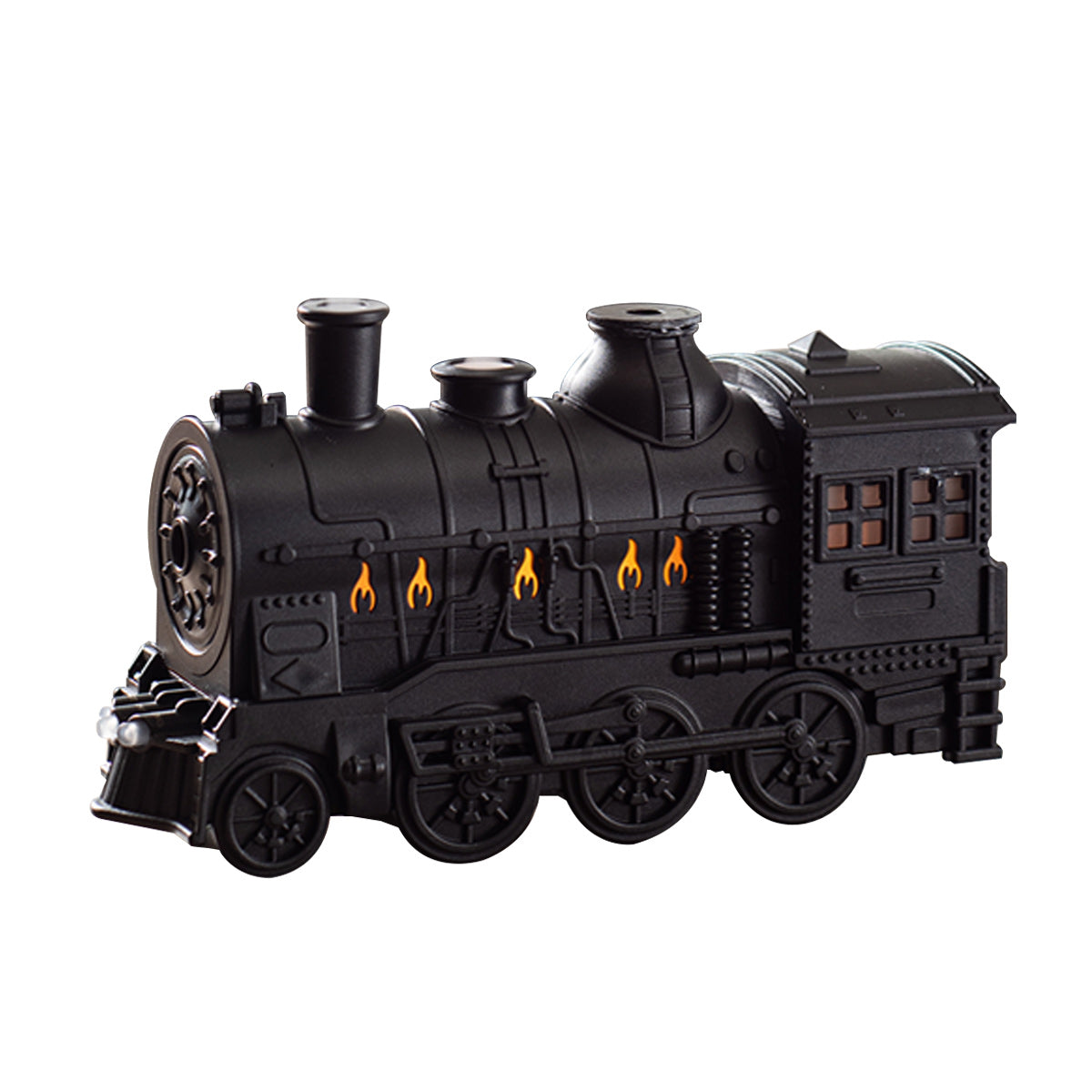 300ml Vintage Steam Train Aromatherapy Essential Oil Diffuser and Humidifier with Dual-Color LED Light, Remote Controller(Bronze/Black) - cubertime