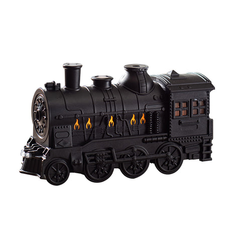 300ml Vintage Steam Train Aromatherapy Essential Oil Diffuser and Humidifier with Dual-Color LED Light, Remote Controller(Bronze/Black) - cubertime