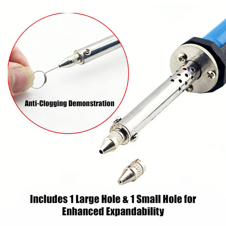 30W Electric Desoldering Pump, Heated Solder Sucker Tool with Iron, Manual Desoldering Tool (US Plug/EU Plug) - cubertime