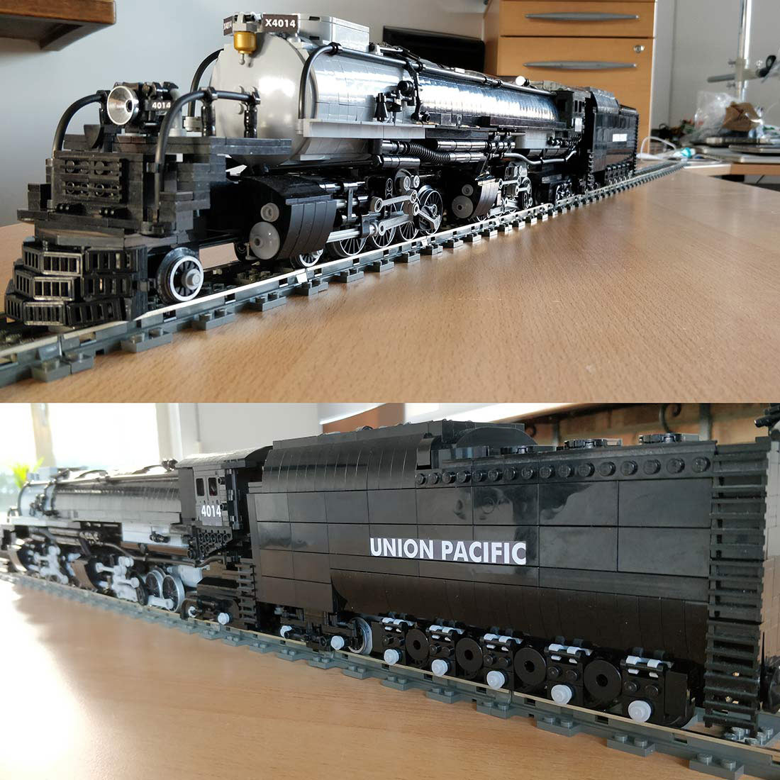 4014 Big Boy Dynamic RC Train Model Building Blocks - CUBERTIME