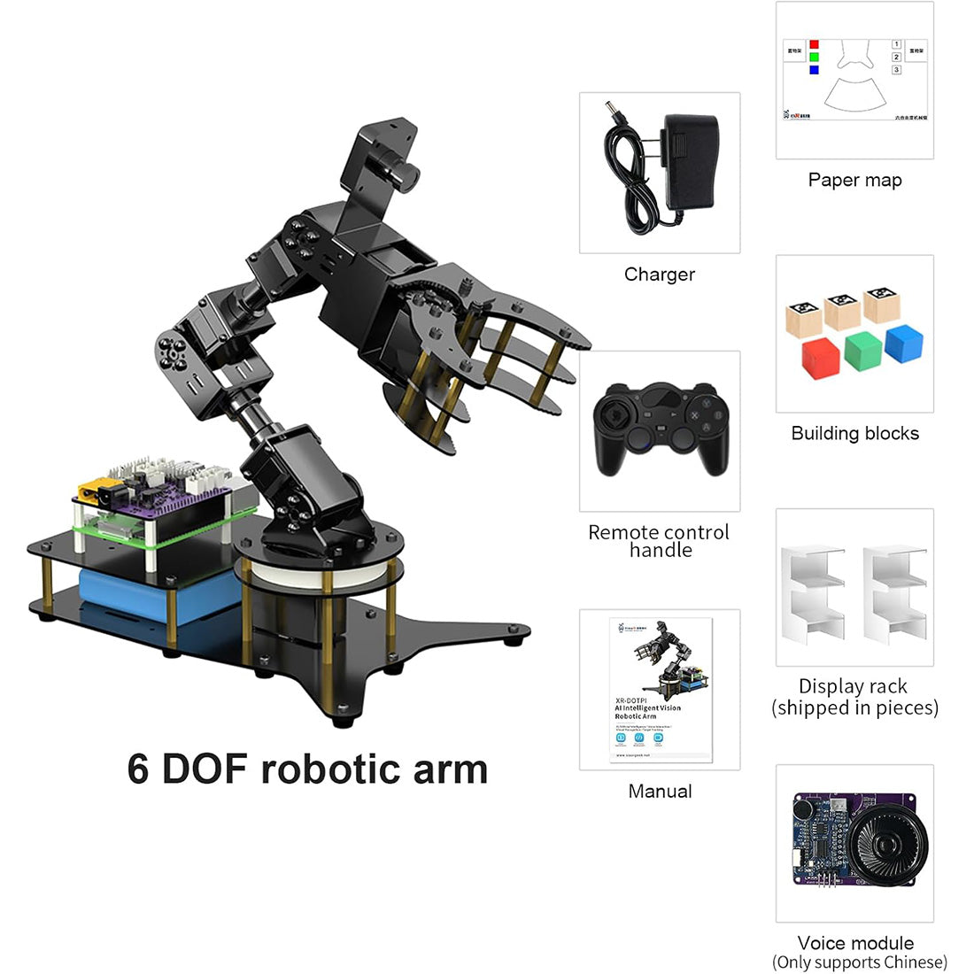 6-DOF Visual Recognition Robotic Arm with Voice Control & Python Programming for Jetson Nano - cubertime