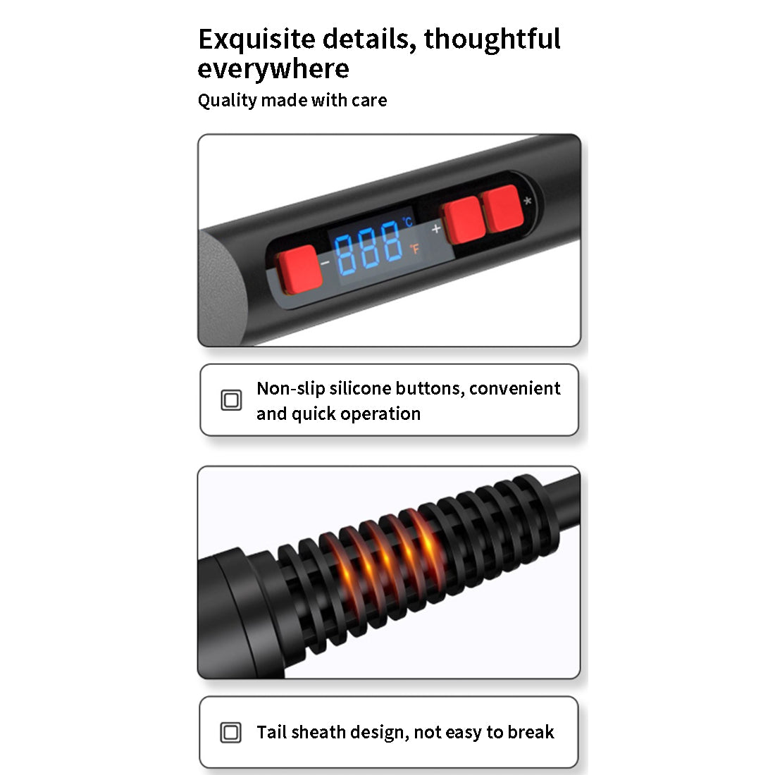 90W Digital Soldering Iron Kit with LCD Display, Adjustable Temperature 180-500°C, Ceramic Heating Core, Auto Sleep Function, Electronics Repair Welding Tool Set (US Plug/EU Plug) - cubertime
