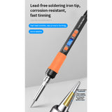 90W Digital Soldering Iron Kit with LCD Display, Adjustable Temperature 180-500°C, Ceramic Heating Core, Auto Sleep Function, Electronics Repair Welding Tool Set (US Plug/EU Plug) - cubertime