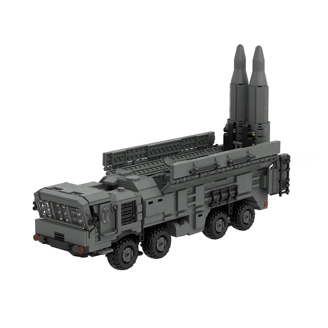 9K720 Military Mobile Missile Truck Building Block Set, Ballistic Missile Launcher Model, 8-Wheel Off-Road Vehicle, Elevating Missile Display, Military Building Kit for Display (1278PCS) - cubertime